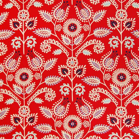 Americana Red Contemporary Print Upholstery Fabric