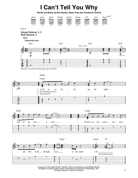 I Can't Tell You Why by Eagles - Easy Guitar Tab - Guitar Instructor