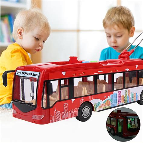 Fdit Electronic Toy Bus,Electronic City Bus Music Light Car Educational Toy for Children Kids ...