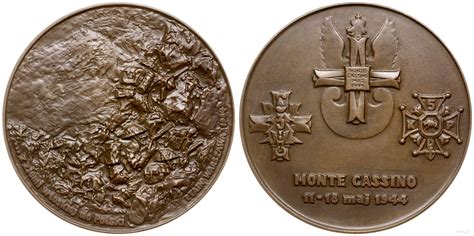 medal Monte Cassino, 1984, Aw: Żołnierzez szturmujący Monte Cassino, ...z ziemi w.., Polska - E ...