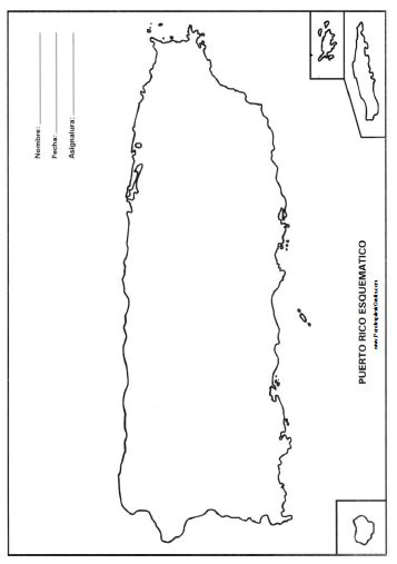 Mapa Esquemático de Puerto Rico - Para Imprimir Gratis - ParaImprimirGratis.com | Puerto rico ...