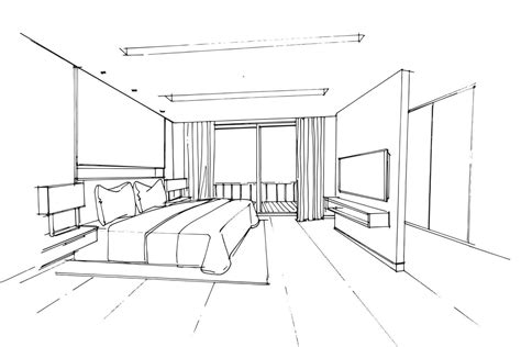 line drawing bedroom .Modern design,vector,2d illustration 8452627 ...