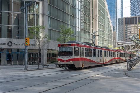 C-Train in Downtown Calgary, Alberta Editorial Stock Image - Image of ...