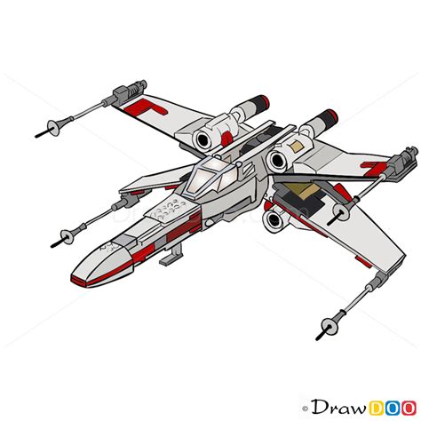 How to Draw X-Wing Starfighter, Lego Starwars