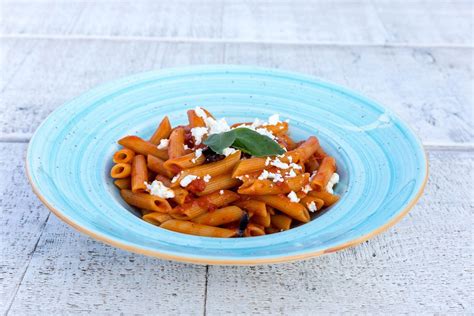 Penne pasta with tomato sauce and grated feta cheese - Creative Commons ...