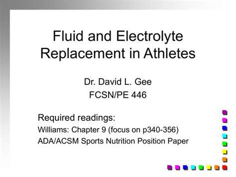 Fluids and electrolytes for athletes