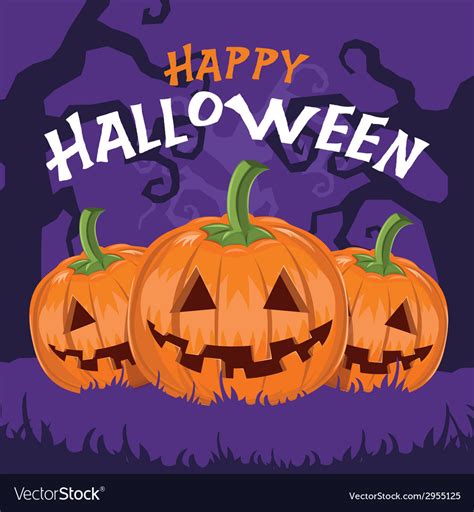 Happy halloween pumpkins Royalty Free Vector Image