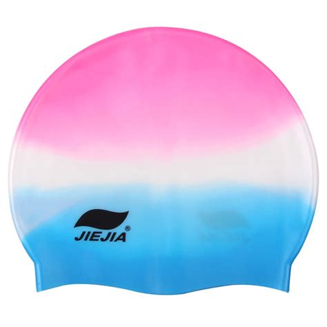 Multicolor Silicone Rubber Adults Swimming Cap Adult Men Women Waterproof Swim Caps Hat Swimming ...