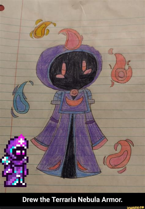 Drew the Terraria Nebula Armor. - Drew the Terraria Nebula Armor. - iFunny