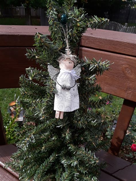 Clothespin Angel Ornament - Etsy