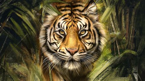 2560x1440 Tiger Painting Art 1440P Resolution ,HD 4k Wallpapers,Images ...