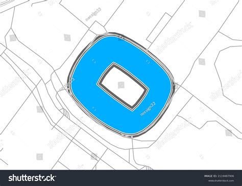 Frankfurt Football Stadium Outline Vector Map Stock Vector (Royalty ...