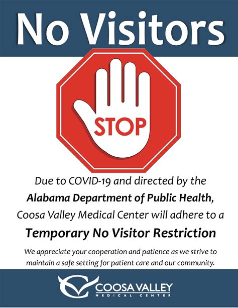 Important Visitor Restrictions: COVID-19 | Coosa Valley Medical Center