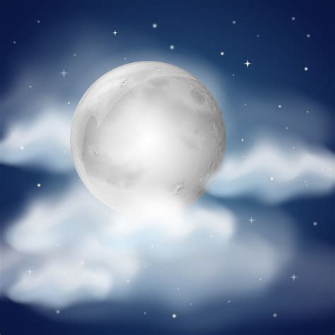 Moon at night with clouds 293980 Vector Art at Vecteezy