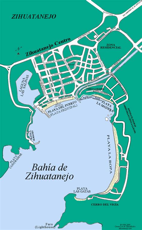 Map of Zihuatanejo, Guerrero, Mexico