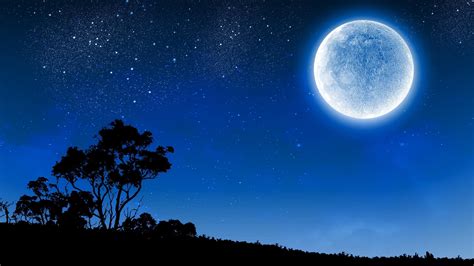 Night Sky With Moon Wallpaper