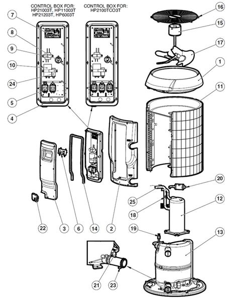 Hayward HeatPro® HP6003T, HP11003T, HP21003T, HP21203T, HP2100TCO3T Heat Pump Parts