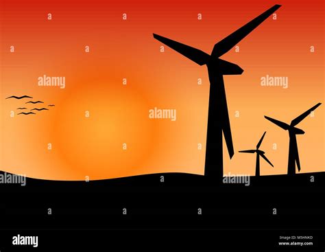 Wind energy, alternative energy concept, vector illustration Stock ...