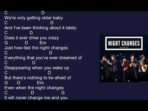 NIGHT CHANGES-ONE DIRECTION(CHORDS AND LYRICS) - YouTube | Guitar ...