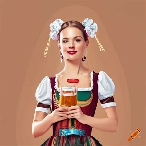 Oktoberfest invitation with lively tent atmosphere and traditional treats on Craiyon