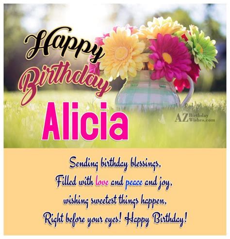 Happy Birthday Alicia - AZBirthdayWishes.com