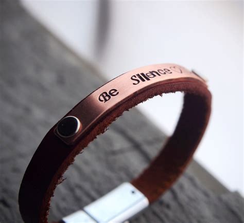 Custom Engraved Leather Bracelets, Mens,women Leather Bracelet, Magnetic, Real Leather, Location ...