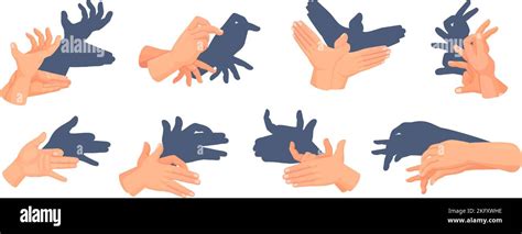 Gestures animal shadows. Vintage shadow theater concept, hand play ...