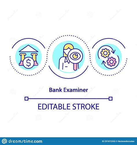 Bank examiner concept icon stock vector. Illustration of operation ...