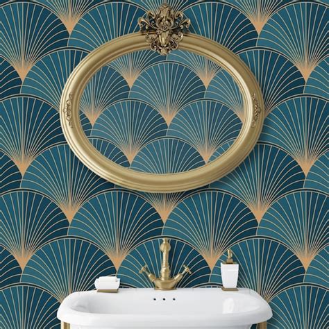 Art Deco Wallpaper Art Nouveau Wallpaper Geometric - Etsy