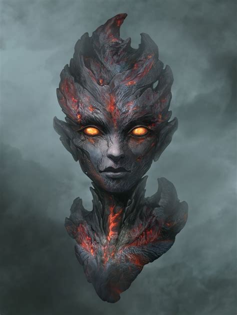 Magma elemental portrait, an art print by Yasen Stoilov | Character art ...