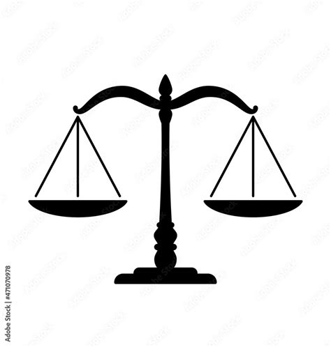 simple classic justice balance scales silhouette Stock Vector | Adobe Stock