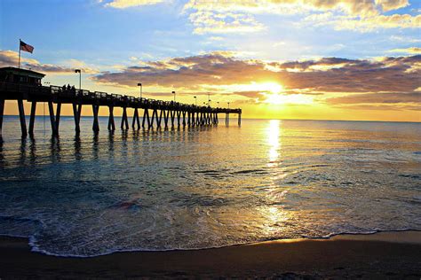 Venice Fishing Pier at Sunset Photograph by Selena Lorraine | Fine Art ...