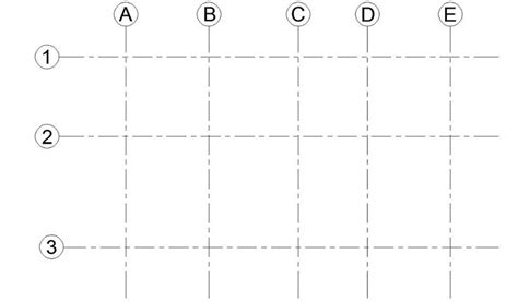 Grid lines and naming of horizontal and vertical axes in a technical drawing in 2023 | Drawing ...