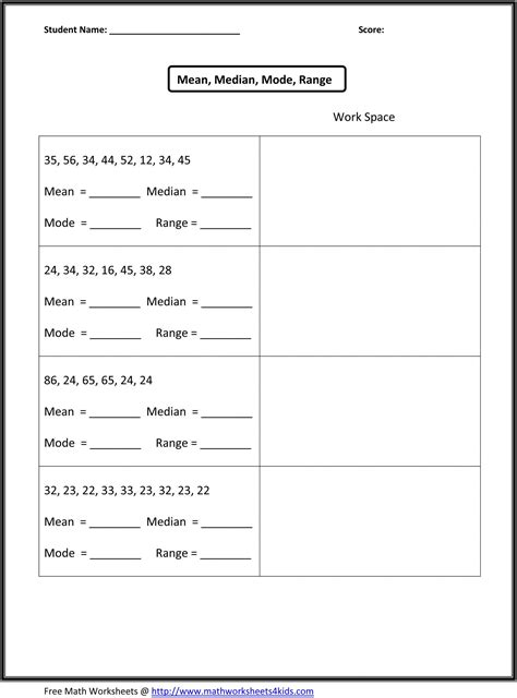 Mean Median Mode Worksheets With Answers