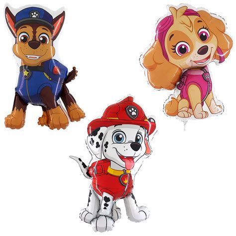 Toyland® Pack Of Paw Patrol Foil Balloons Marshall, Skye Chase Character Foil Balloons Kids ...