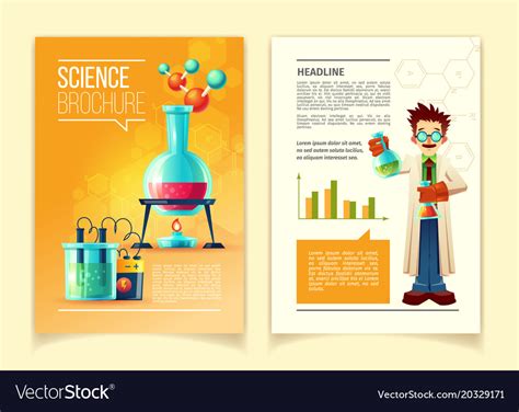 Colorful template of science brochure Royalty Free Vector