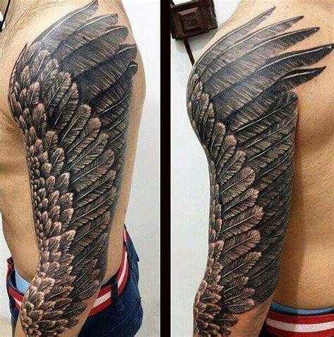 Tatouage sur le bras complet plume | Wing tattoo men, Feather tattoo for men, Feather tattoos