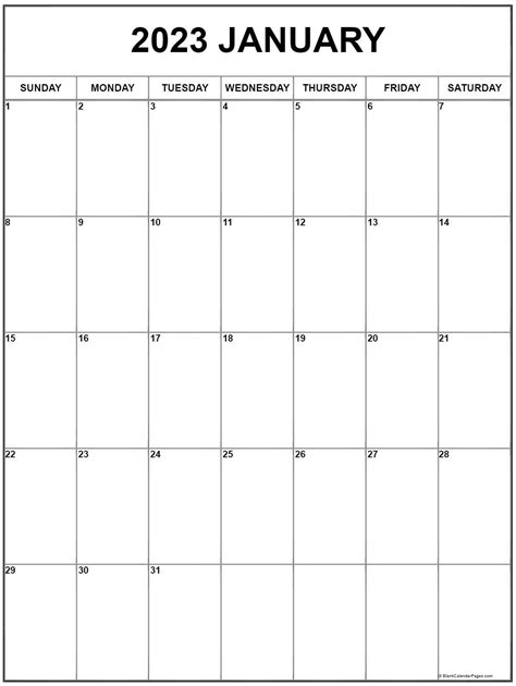 January 2023 Free Printable Calendar - Customize and Print