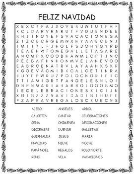 Spanish Christmas Word Search Puzzle by LailaBee | TPT