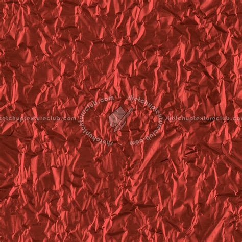 Red crumpled aluminium foil paper texture seamless 10895