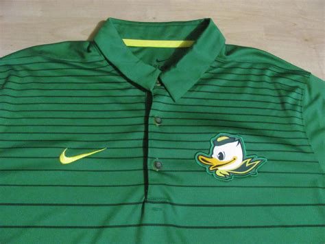 Men's Oregon Ducks Nike Dri Fit Striped Polo Shirt Green NWT $75 Sz M L ...