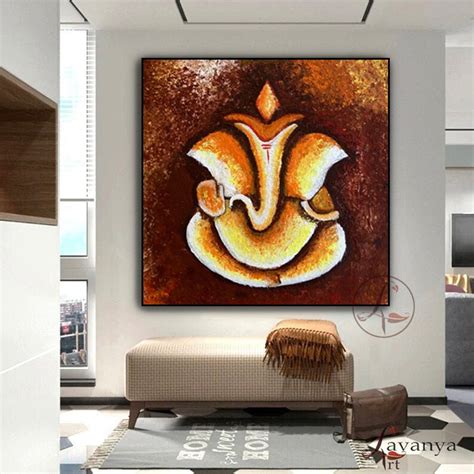 Abstract Ganesha Painting Modern Ganesha on Canvas indian - Etsy