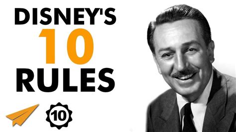 Walt Disney's Top 10 Rules For Success (With images) | Disney rules, Disney tops, Walt disney