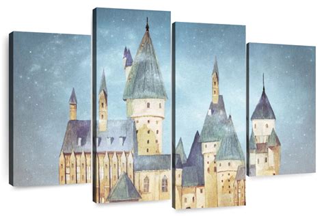 Harry Potter Hogwarts Castle Facade Wall Art | Watercolor