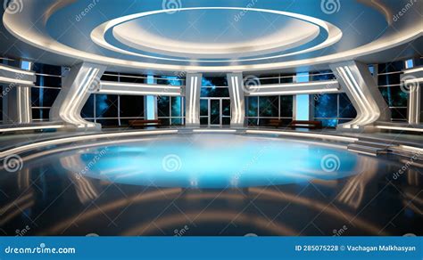 Tv Studio. Backdrop for TV Shows .TV on Wall. News Studio Stock Illustration - Illustration of ...