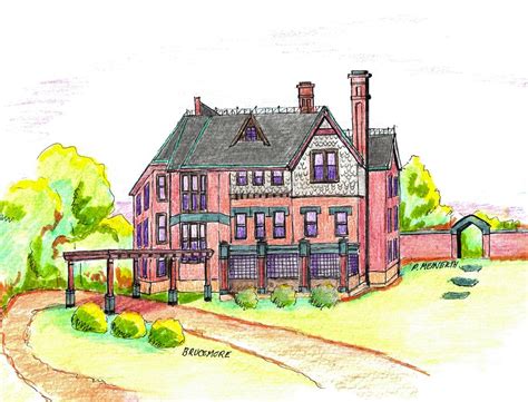 Brucemore Mansion Drawing by Paul Meinerth - Fine Art America