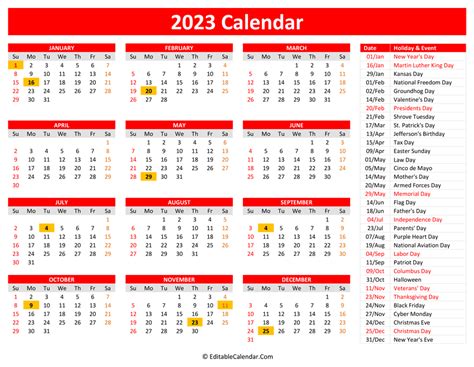 2023 calendar printable big numbers plan your year ahead august 2023 ...