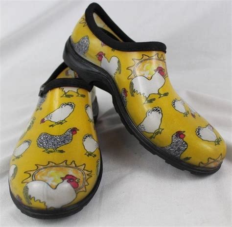 Sloggers Chicken Theme Shoes Women's Size 10 Yellow Waterproof Rain # ...