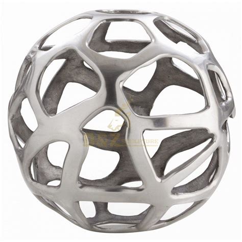 Garden decoration metal art stainless steel hollow ball sculpture