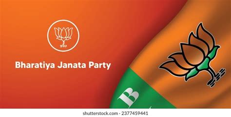 Waving Flag Bhartiya Janata Party Vector Stock Vector (Royalty Free ...